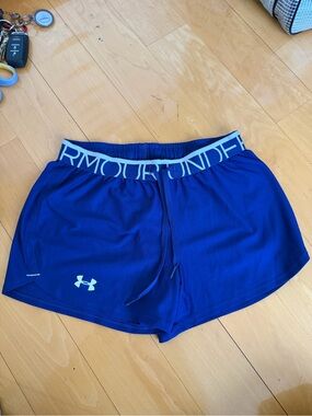 Under Armour Royal Blue Women's Athletic Shorts with Logo Waistband